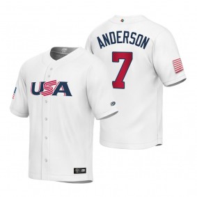 Youth USA Baseball Tim Anderson White 2023 World Baseball Classic Replica Jersey