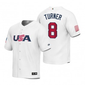 Youth USA Baseball Trea Turner White 2023 World Baseball Classic Replica Jersey